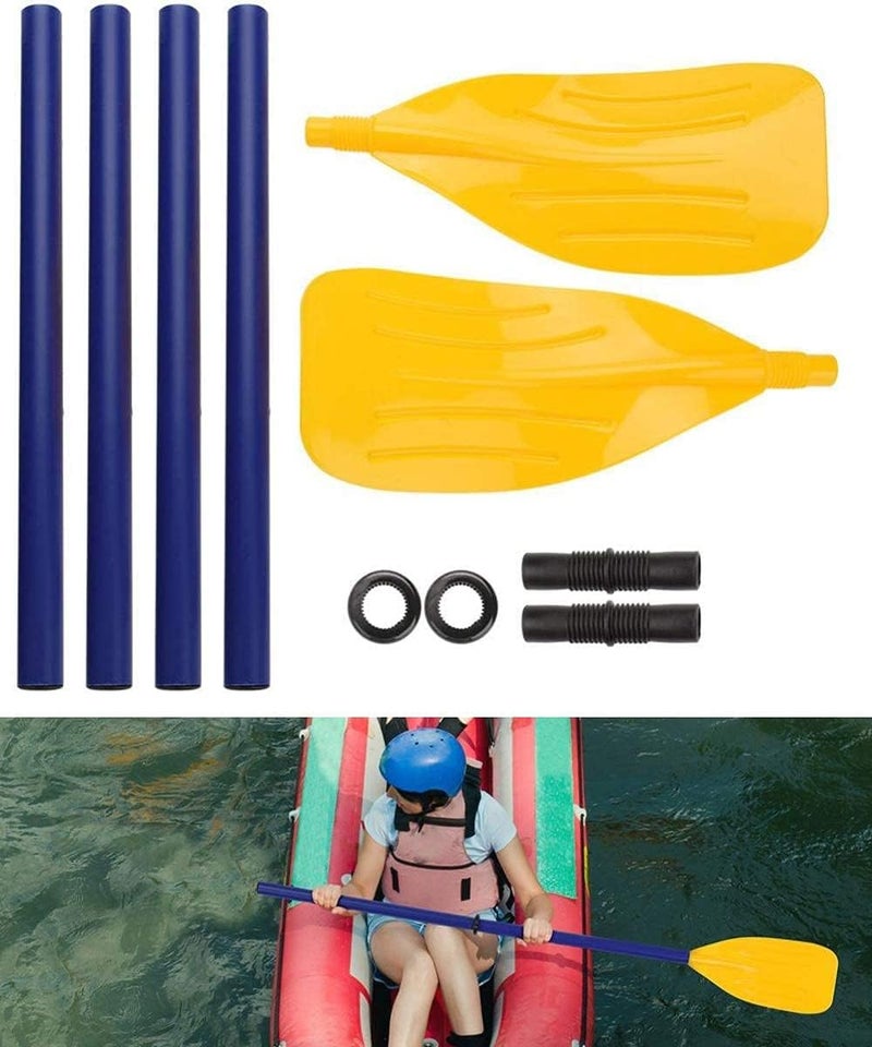 Jashem Inflatable Boat Oars Kid Size 1 Pair PVC Kayak Paddles Detachable Canoe Paddle Ribbed French Oar Set - Image 2